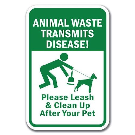 Signmission 18 in Height, 0.12 in Width, Aluminum, 12" x 18", A-1218 Pet-Animal - AnimalWa A-1218 Pet-Animal - AnimalWa